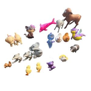 Lot Of 19 Toy Animals Barbie Shopkins Bunnies Dolphin Koalas